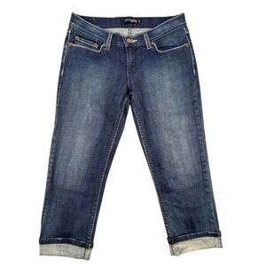 Levi's Blue 524 Too Superlow Jeans Women 7 Slim Fit Low Rise Dark Wash Denim